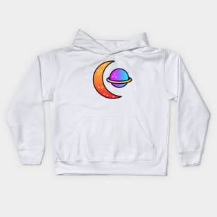 Saturn And Moon Kids Hoodie